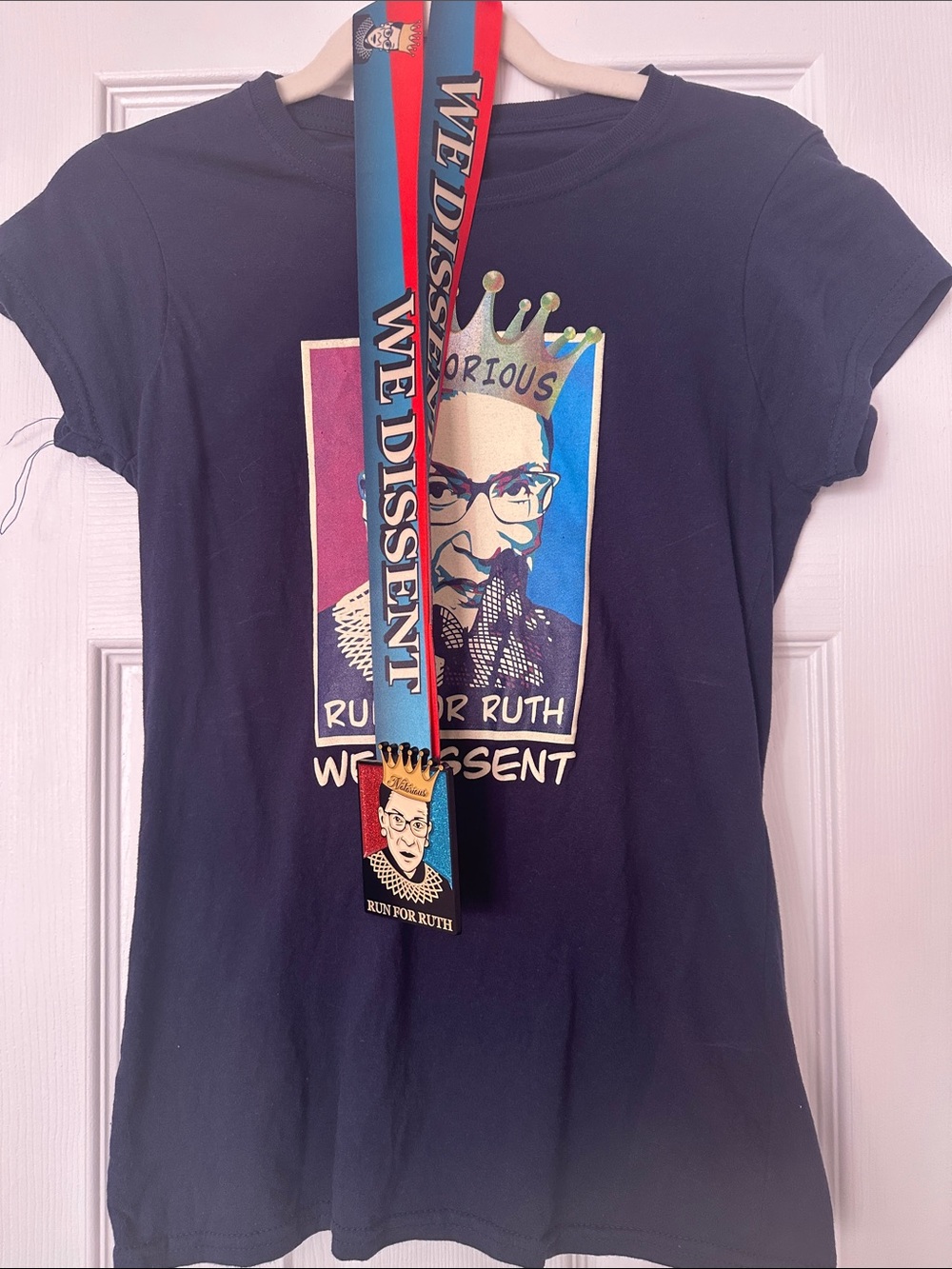 Ruth Bader Ginsberg Tee with  Lanyard with 'We Dissent'